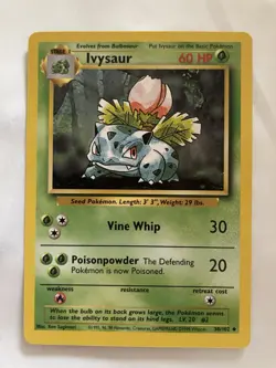 Pokemon Ivysaur 1999 030/102 Base Set 60 HP Vine Whip Poison LP 🍃 - Image 1