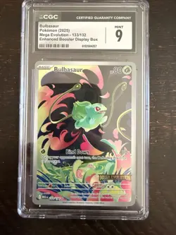 Pokemon Bulbasaur Mega Evolution Illustration Rare Holo CGC 9 133/132 - Image 1