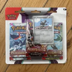 Pokemon TCG Paldea Evolved Triple Blister Varoom Promo New & Sealed - Image 1