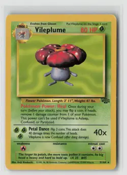 Vileplume #31/64 Jungle Non Holo Rare Pokemon TCG DAMAGED READ - Image 1