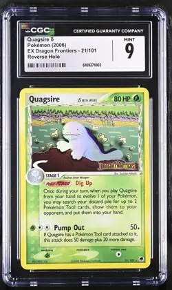 Quagsire Pokemon (2006) EX Dragon Frontiers - 21/101 Reverse Holo CGC 9 - Image 1