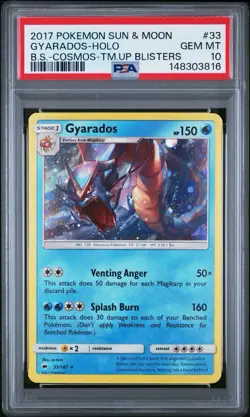 Gyarados - 2017 Pokemon Sun & Moon Team Up Blister Cosmo #33 - PSA 10 (POP 6) - Image 1