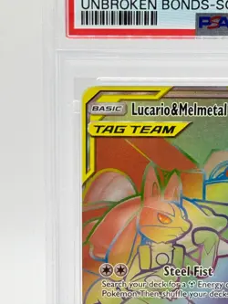 2019 Pokemon S&M Unbroken Bonds Lucario & Melmetal GX #224 | PSA 10 Gem Mint - Image 2