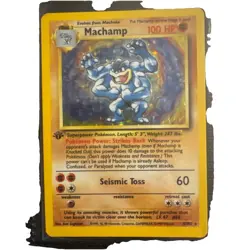 Pokemon TCG Machamp Holo Rare 1st Edition base set 8/102 LP-MP - Image 1