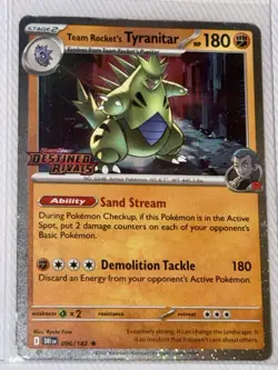 STAMPED Tyranitar Destined Rivals Pokemon TCG: Team Rocket's 096/182 NM/M RARE - Image 1