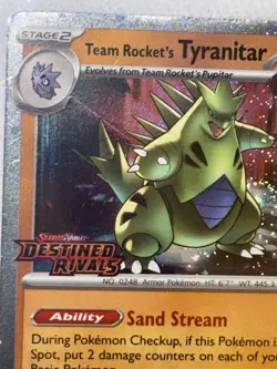 STAMPED Tyranitar Destined Rivals Pokemon TCG: Team Rocket's 096/182 NM/M RARE - Image 2