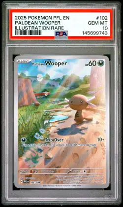 PSA 10 PALDEAN WOOPER 102/094 ILLUSTRATION RARE PHANTASMAL FLAMES POKEMON 😍 - Image 1