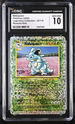 CGC 10 GEM MINT Nidoqueen Legendary (Collection) 32/110 Reverse Holo Pokemon - Image 1