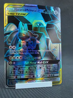 Pokemon Lucario & Melmetal GX HP260 Tag Team Steel Fist Full Metal Wall GX - Image 1