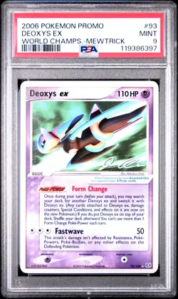 2006 POKEMON WORLD CHAMPIONSHIPS PROMO MEWTRICK #93 DEOXYS EX PSA 9 - Image 1