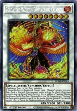 Yugioh! LP Zoroa, the Magistus Conflagrant Calamity - BODE-EN045 - Secret Rare - - Image 1