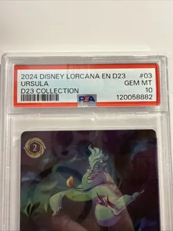 2024 Disney Lorcana EN URSULA Deceiver 03/D23 COLLECTION PSA 10 - Image 2