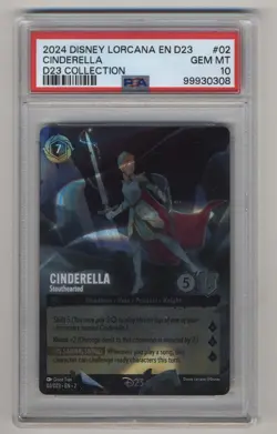 Disney Lorcana PSA 10 Cinderella Stouthearted D23 Collection Promo 02/023 - Image 1