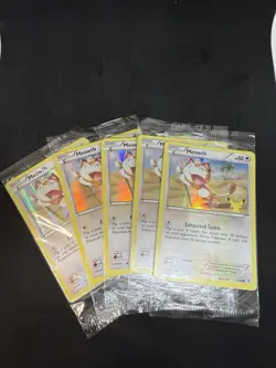 Pokemon TCG Meowth 53/83 Generations 20th Anniversary Promo Holo Card Sealed X 5 - Image 1
