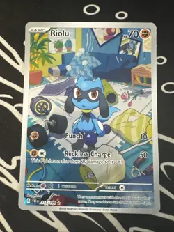 Pokemon TCG Riolu Illustration Rare Card #215/198 Scarlet & Violet - Image 1