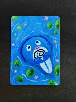 Poliwag Altered Pokemon Pokemon Card TCG Hand Painted Print Custom Art - Image 1