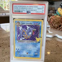Pokemon Dark Gyarados 8/82 PSA 10 Celebrations Classic Collection Holo Card - Image 1
