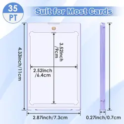 100 ct Magnetic Card Holders for Trading Cards,35PT 35PT-100, Clear - Image 5