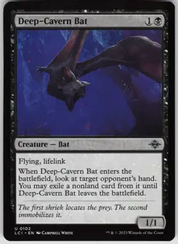 MTG Deep Cavern Bat NM The Lost Caverns of Ixalan Magic 102 - Image 1