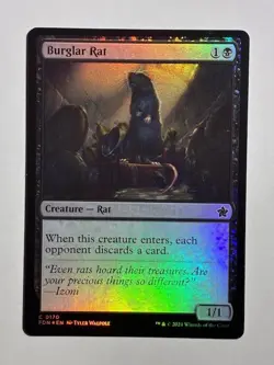 Burglar Rat 170 Common Foundations Magic: The Gathering Foil Lightly Played - Image 1