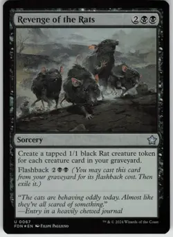 MTG Revenge of the Rats Foil NM Foundations Magic 67 - Image 1