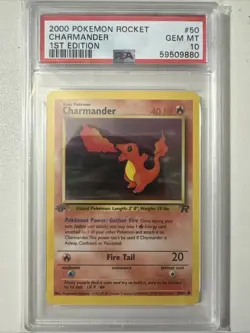 Pokemon PSA 10 1st Edition Charmander 50/82 Team Rocket - Image 1