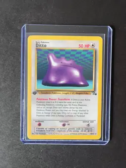 Pokemon Ditto 18/62 Fossil Non Holo Rare LP+ WOTC Vintage - Image 1