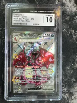 Charizard EX 074 Black Star Promo Paldean Fates CGC 10 - Image 1