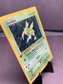 Pokemon TCG 1st Edition Scyther Holo Rare Jungle Set 10/64 VTG WOTC 1999 - Image 2