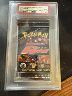Pokemon Team Rocket 1st Edition GROUP Art Sealed Booster Pack PSA 9 - Image 1