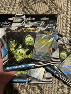 3x Pokemon ⚫Black Bolt⚡Reuniclus Tech Sticker Collection Blister Pack Sealed - Image 3