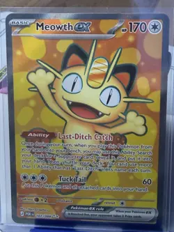 Meowth ex 107/088 Full Art POKEMON TCG Mega Evolution Perfect Order Near Mint - Image 3