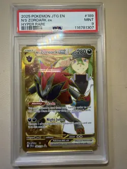 Pokemon N's Zoroark ex Hyper Rare EX Holo Sv09 Journey Together 189/159 PSA 9 - Image 1