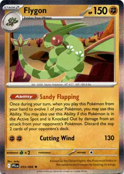 FLYGON 053/094 R PHANTASMAL FLAMES POKEMON HOLO LP - Image 1