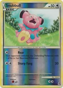 Pokemon - Snubbull - 71/95 - Common - Reverse Holo - Call of Legends - NM - Image 1
