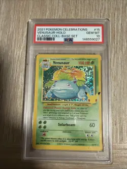 2021 Pokemon Celebrations Classic Collection #15 Venusaur-Holo PSA 10 - Image 1