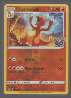 CHARMELEON 009/078 UNCOMMON POKEMON GO POKEMON REVERSE HOLO NEAR MINT - Image 1