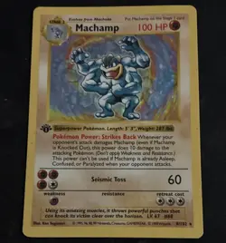 Pokemon Machamp 008/102 Deck Exclusives Holo Rare 1st Edition Shadowless 100 HP - Image 1