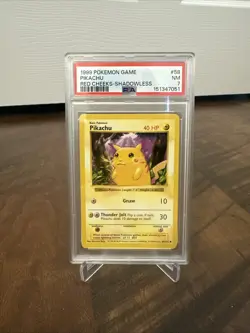 1999 POKEMON GAME RED CHEEKS-SHADOWLESS #58 PIKACHU PSA 7 - Image 1