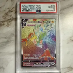 2020 Pokemon SWSH FA/Toxtricity VMAX Rebel Clash #196 PSA 10 Gem MT Full Art - Image 1