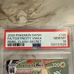 2020 Pokemon SWSH FA/Toxtricity VMAX Rebel Clash #196 PSA 10 Gem MT Full Art - Image 5