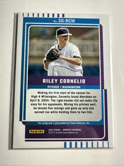 2025 Donruss Baseball Riley Cornelio Signature Series Laser #SG-RCM AUTO - Image 2
