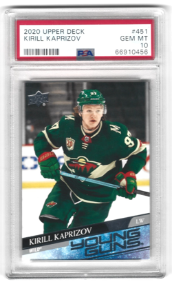 2020-21 Upper Deck Series 2 Young Guns Kirill Kaprizov #451 PSA 10 - Image 1