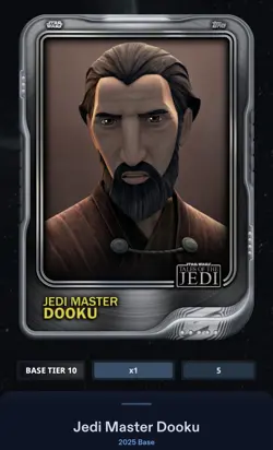 Jedi Master Dooku - Series 3 Tier 10 Base 5cc - Star Wars Card Trader 2025 - Image 1
