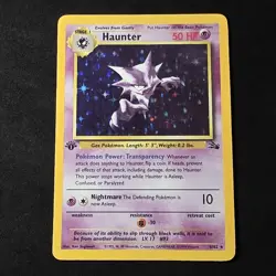Pokemon TCG Haunter 1st Edition Holo Card Fossil, 6/62, Holographic Rare - MP - Image 1