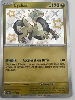 Pokemon TCG Cyclizar Scarlet & Violet Paldean Fates Holo Shiny Rare Card 195/091 - Image 2