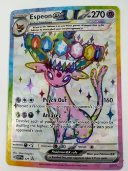 Espeon ex Tera Full Art SVP 175 Black Star Promo Pokemon Card Holo NM - Image 1