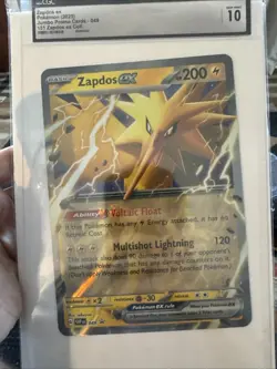CGC 10 Zapdos EX Jumbo Pokemon TCG SVP049 Jumbo Card Slab - Image 1