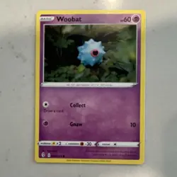 Pokemon SWSH07 Evolving Skies 068/203 Regular Basic 60 HP Common Woobat TCG Card - Image 1