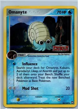 Omanyte 56/108 Power Keepers STAMPED Reverse Holo Pokemon Card - Image 1